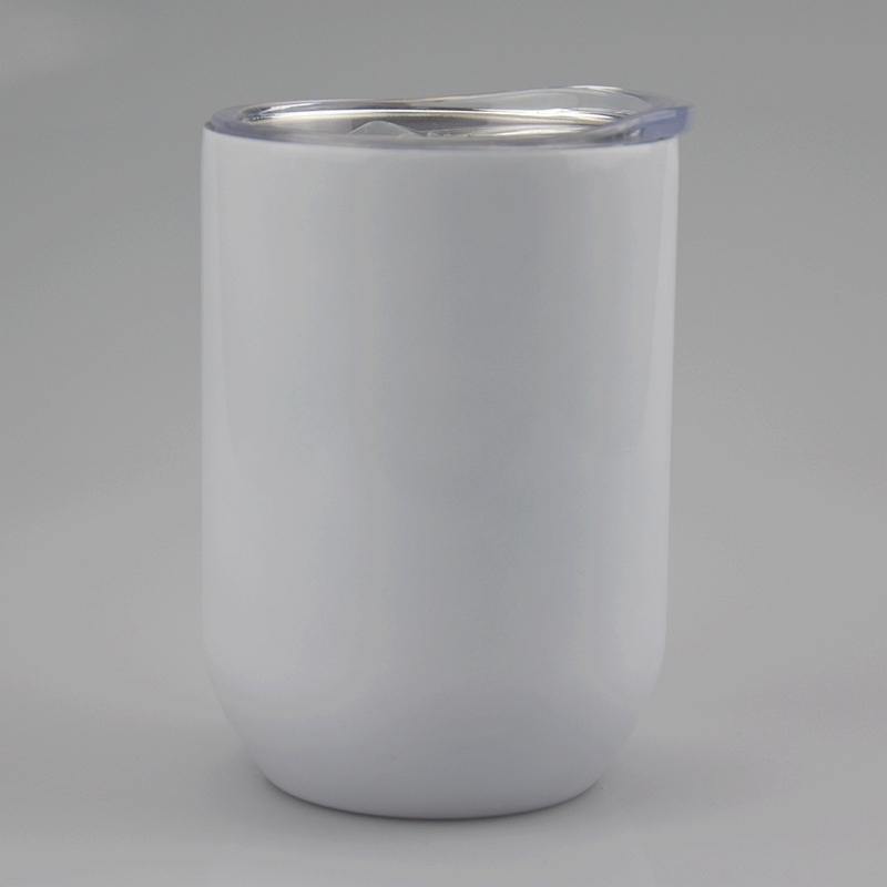 12oz White Straight Wine Sublimation Tumbler - Cutey K Blanks