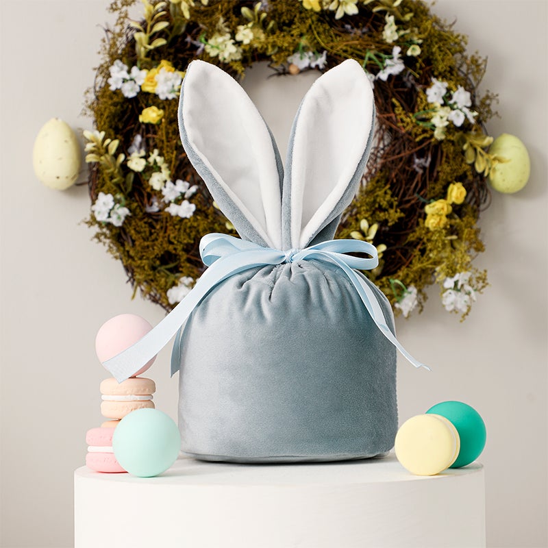 Easter Drawstring Velvet Bunny Ear Basket for Sublimation and HTV - Cutey K Blanks