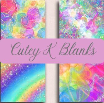 Printed Vinyl and HTV  - Rainbow Watercolour - PV100012 - Cutey K Blanks