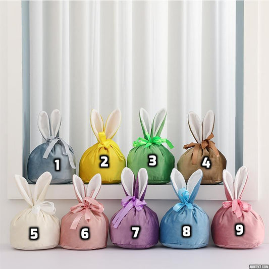 Easter Drawstring Velvet Bunny Ear Basket for Sublimation and HTV - Cutey K Blanks